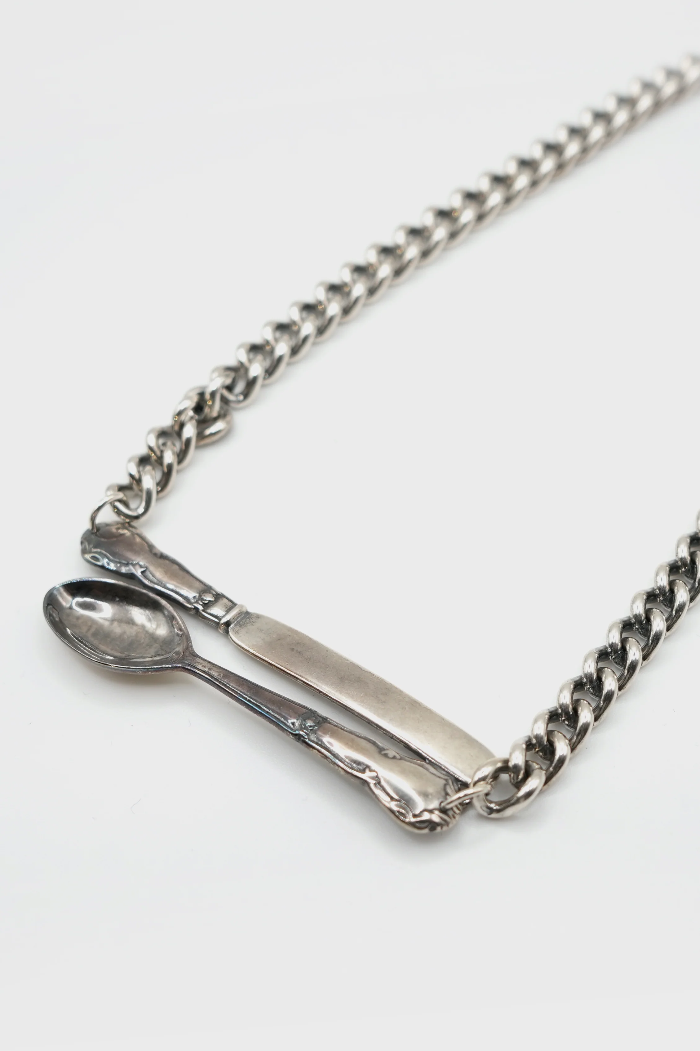 SPOON AND KNIFE SILVER NECKLACE - Image 2