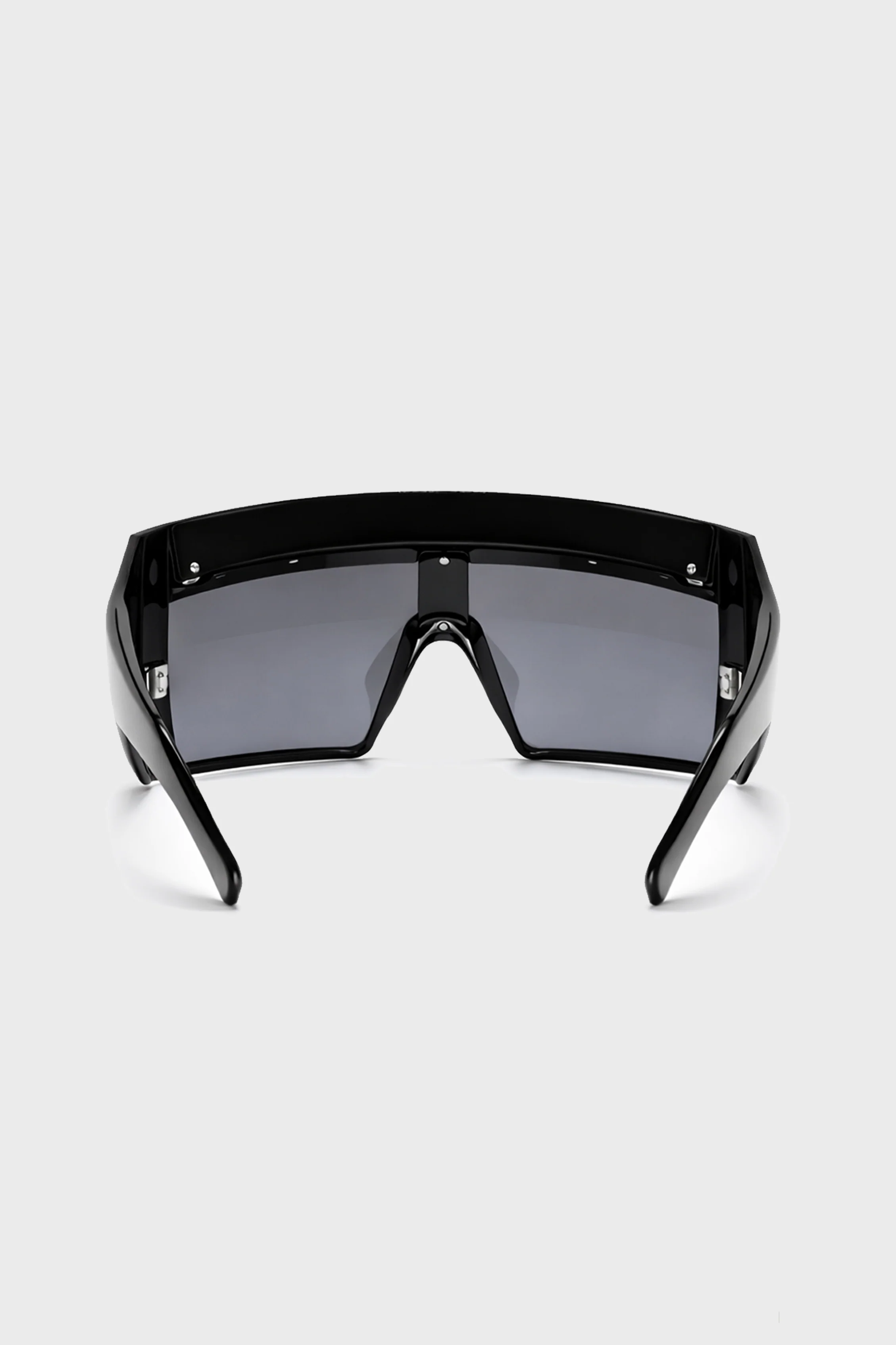 SUNGLASSES REV SHINY BLACK TEMPLES/BLACK LENS - Image 3