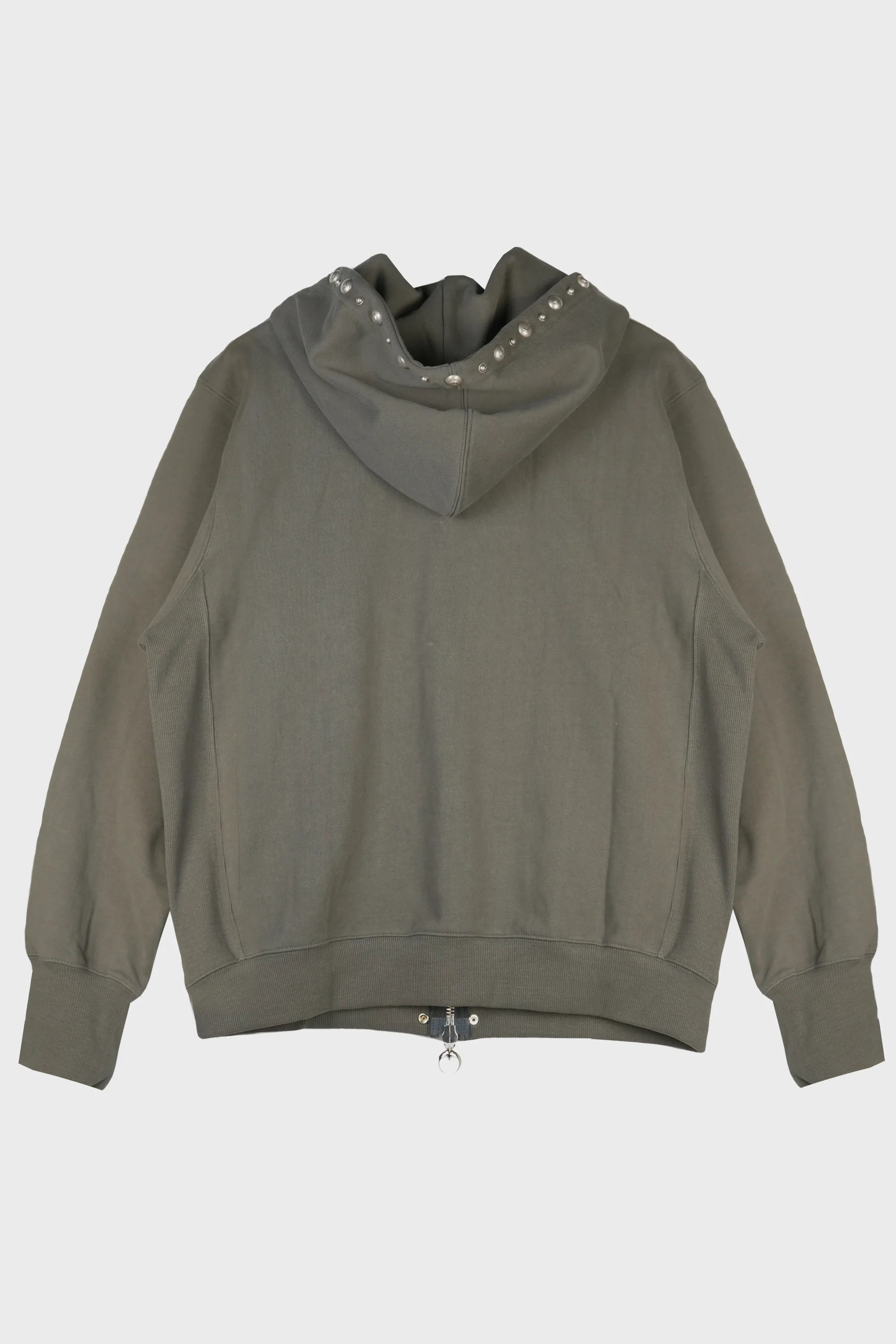 TC STUDDED LINE ZIP-UP HOODIE KHAKI - Image 2