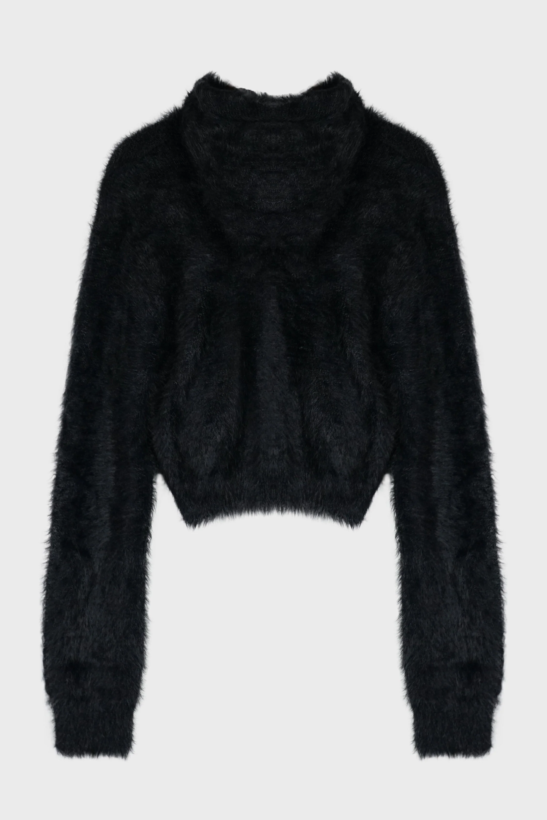 CHIMERA FUR HOODED ZIP-UP BLACK - Image 2