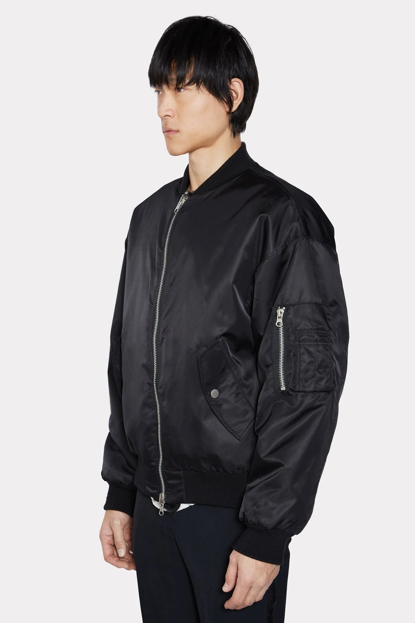 BLACK UNISEX REVERSIBLE MINK FUR BOMBER W/ LOGO - Image 9