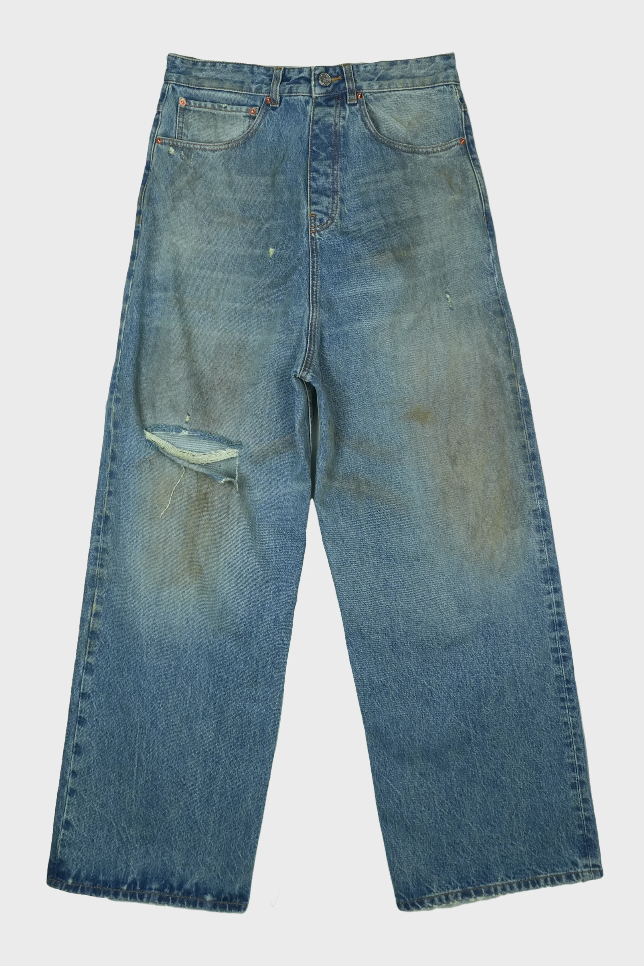 BACK-TO-FRONT JEANS DISTRESSED LIGHT BLUE - Image 2