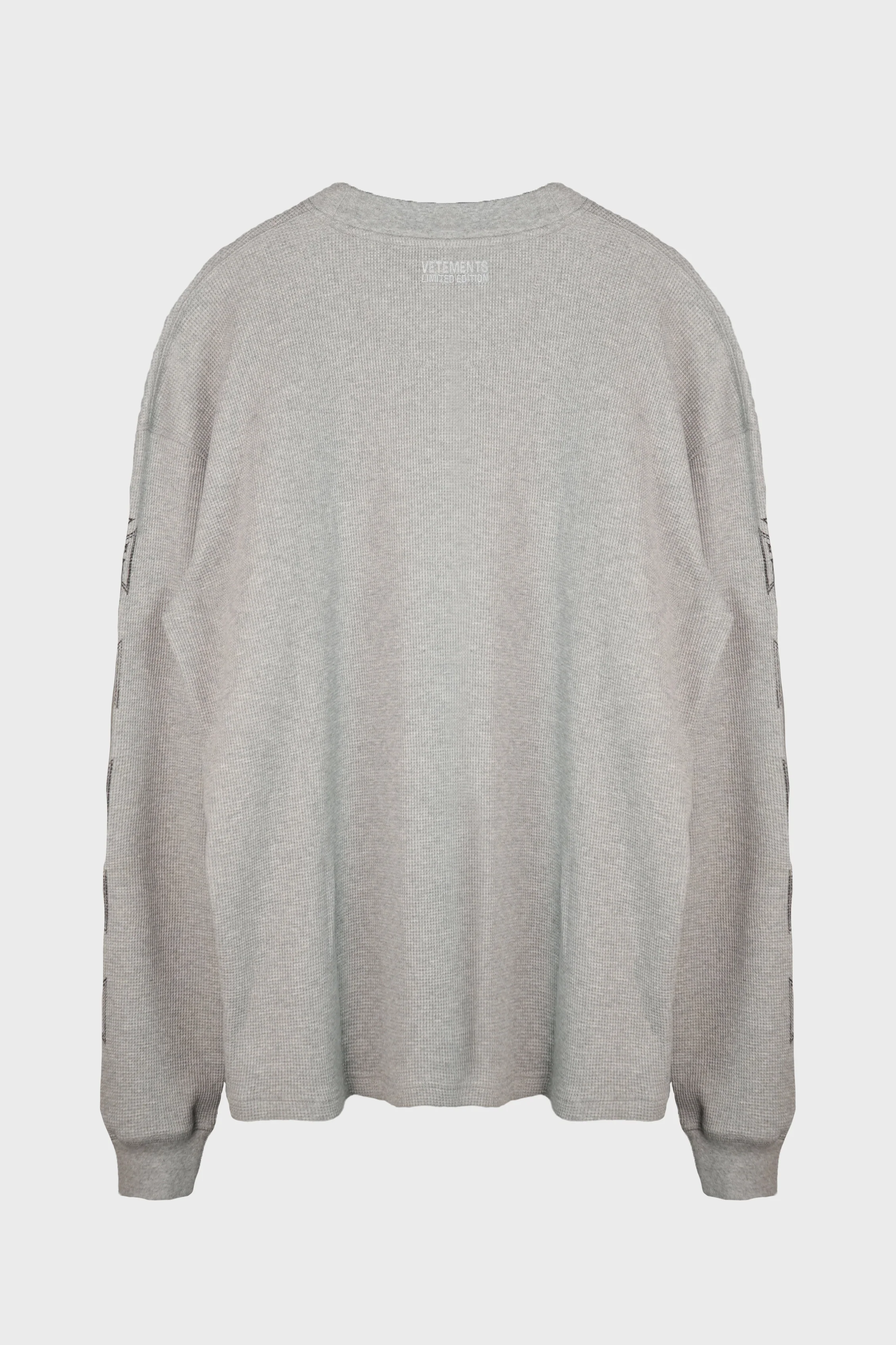 BIKER CROSS WAFFLE LONGSLEEVE GREY MELANGE - Image 2