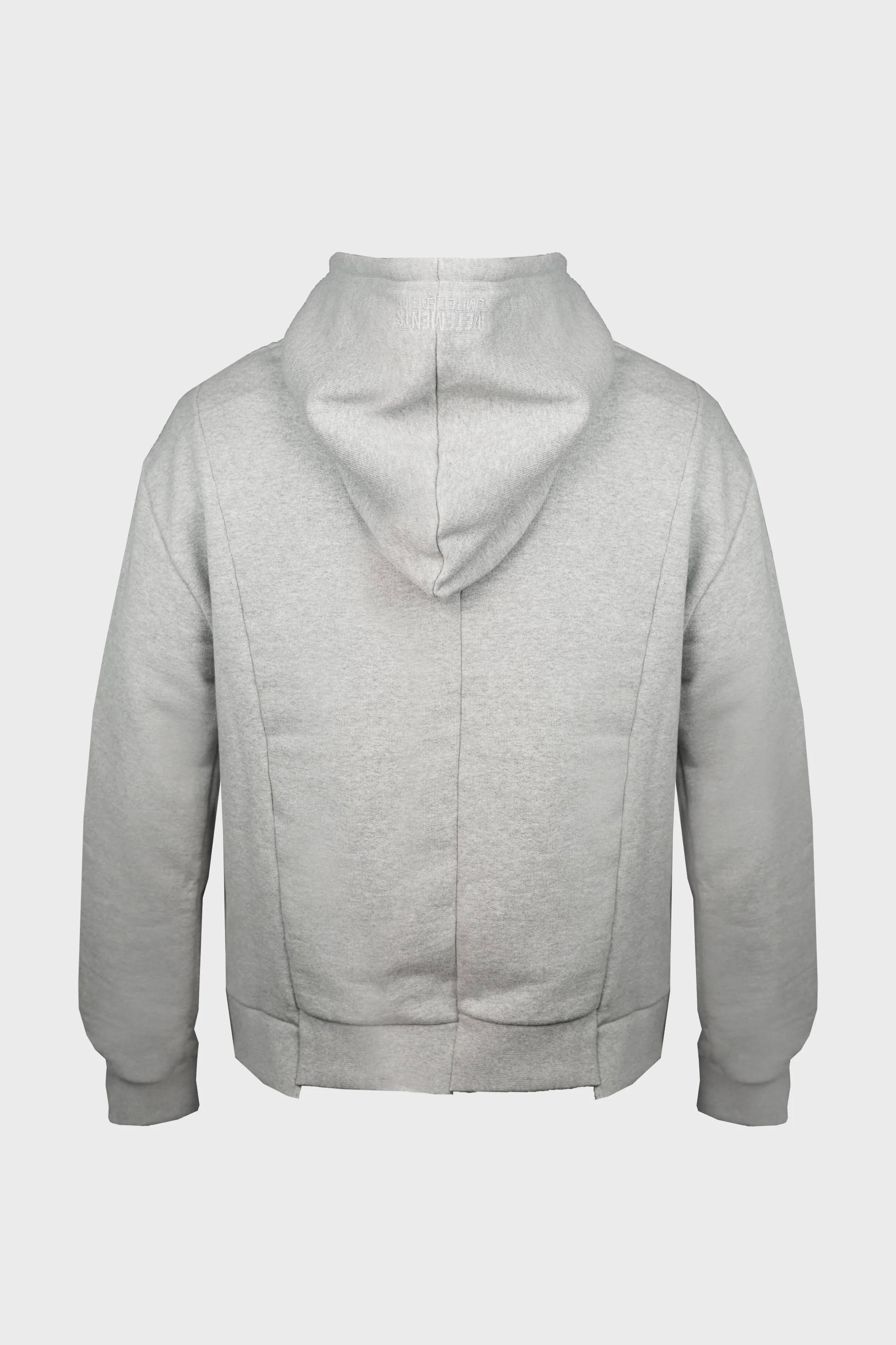 CUT-UP LOGO FITTED HOODIE GREY MELANGE - Image 2