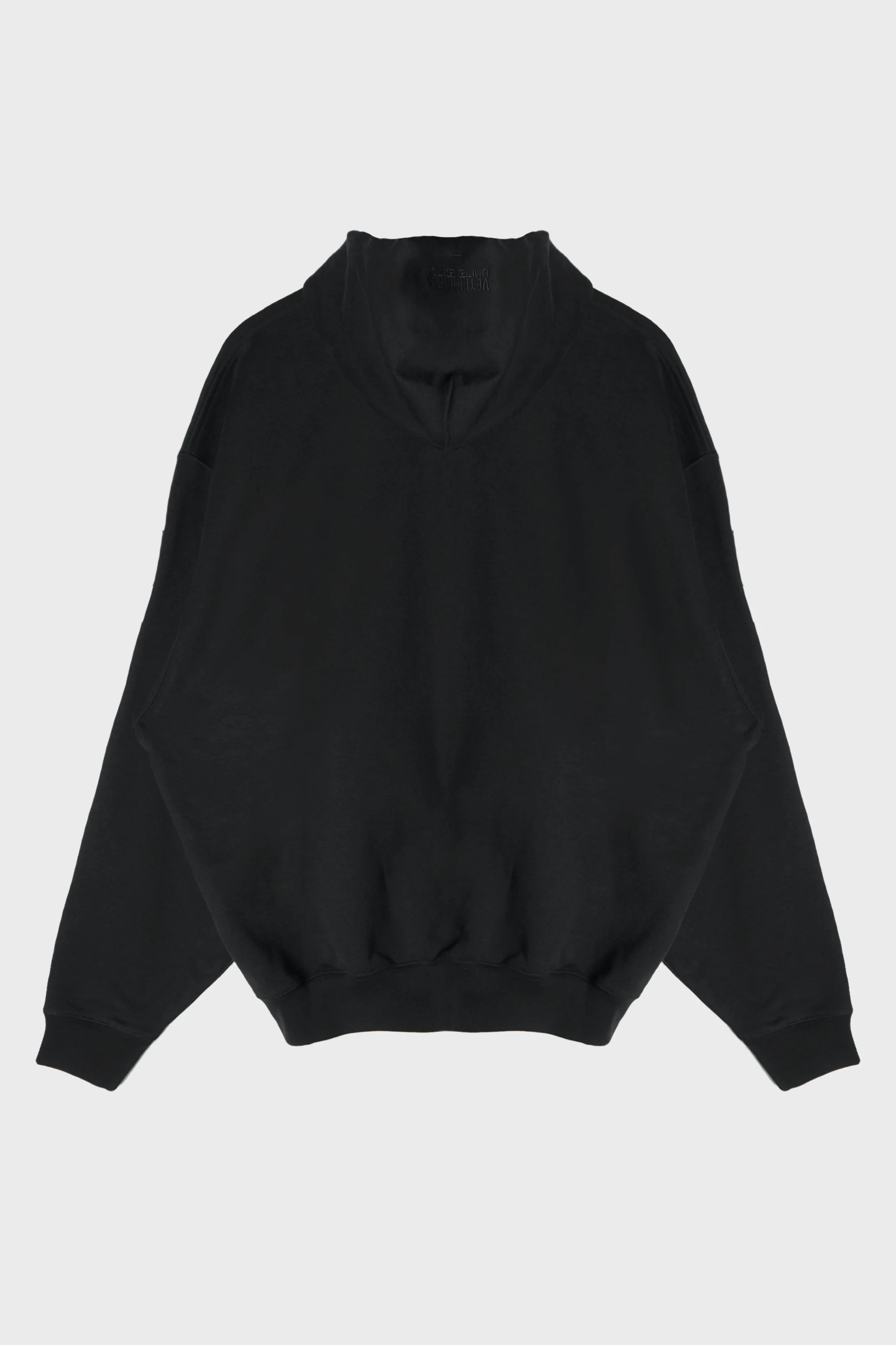 LEATHER BIKER CROSS ZIP-UP HOODIE BLACK - Image 2
