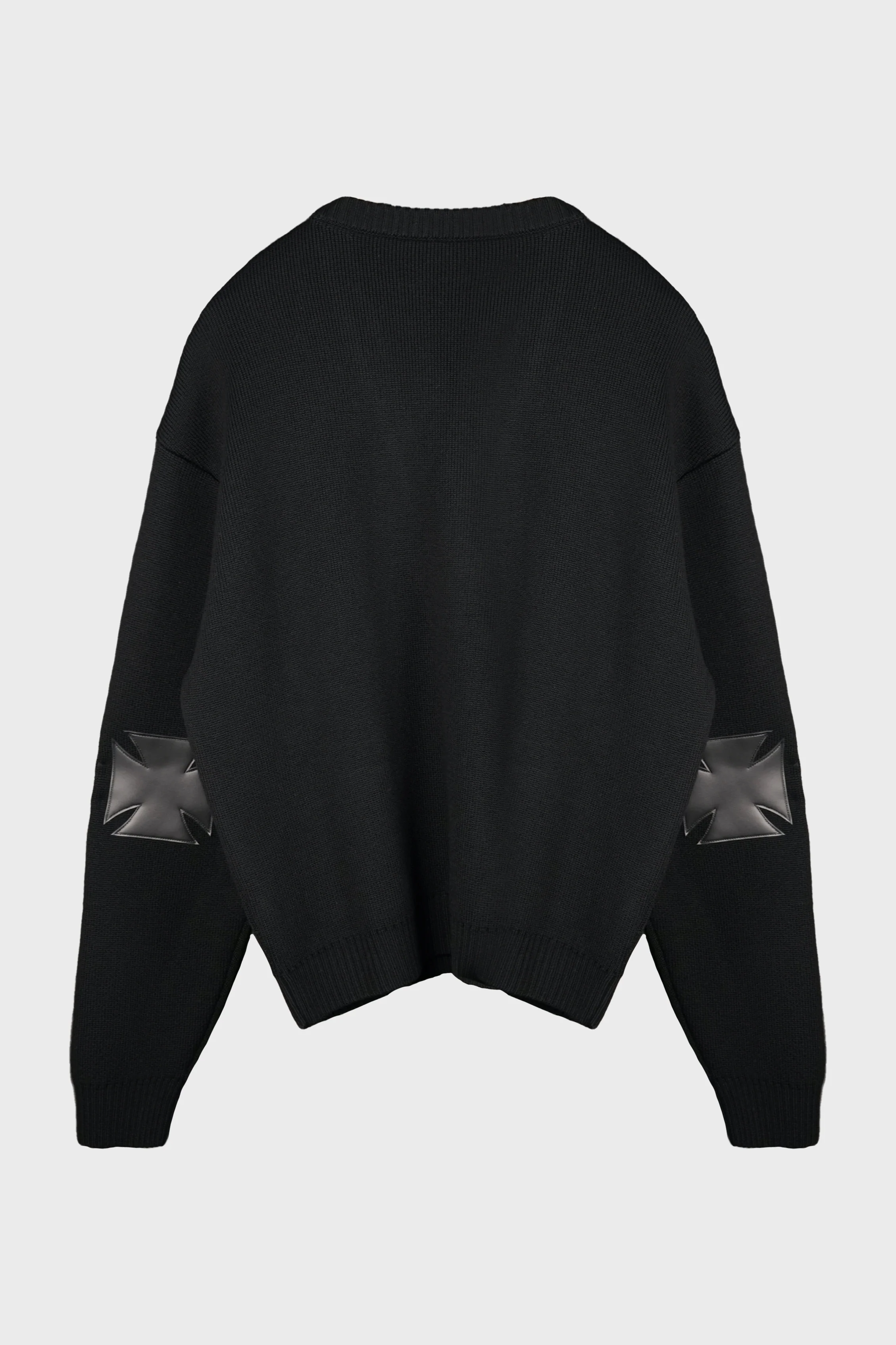 LEATHER CROSSES CARDIGAN BLACK - Image 2