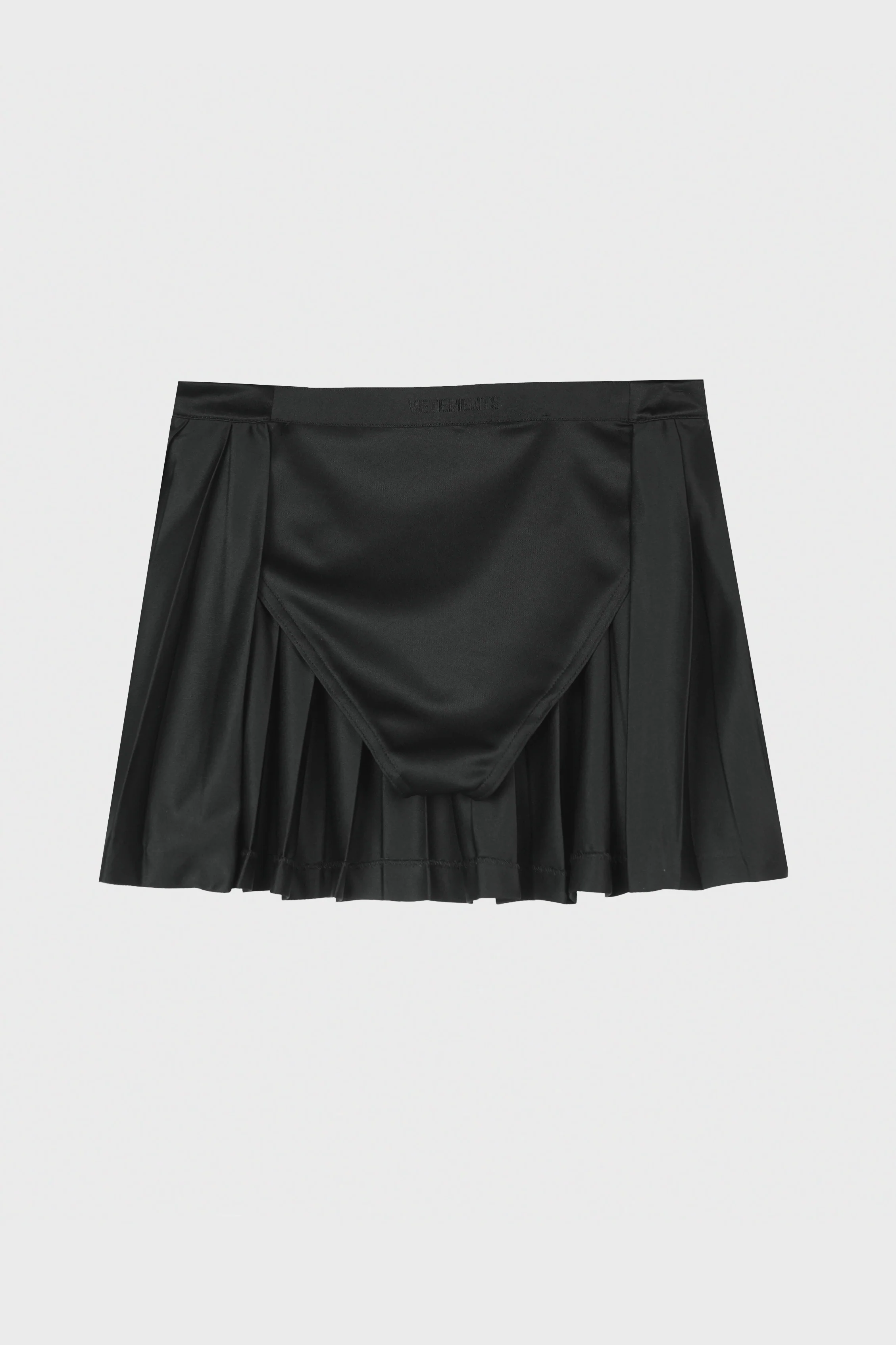OPEN BACK PLEATED LOGO SKIRT BLACK - Image 2