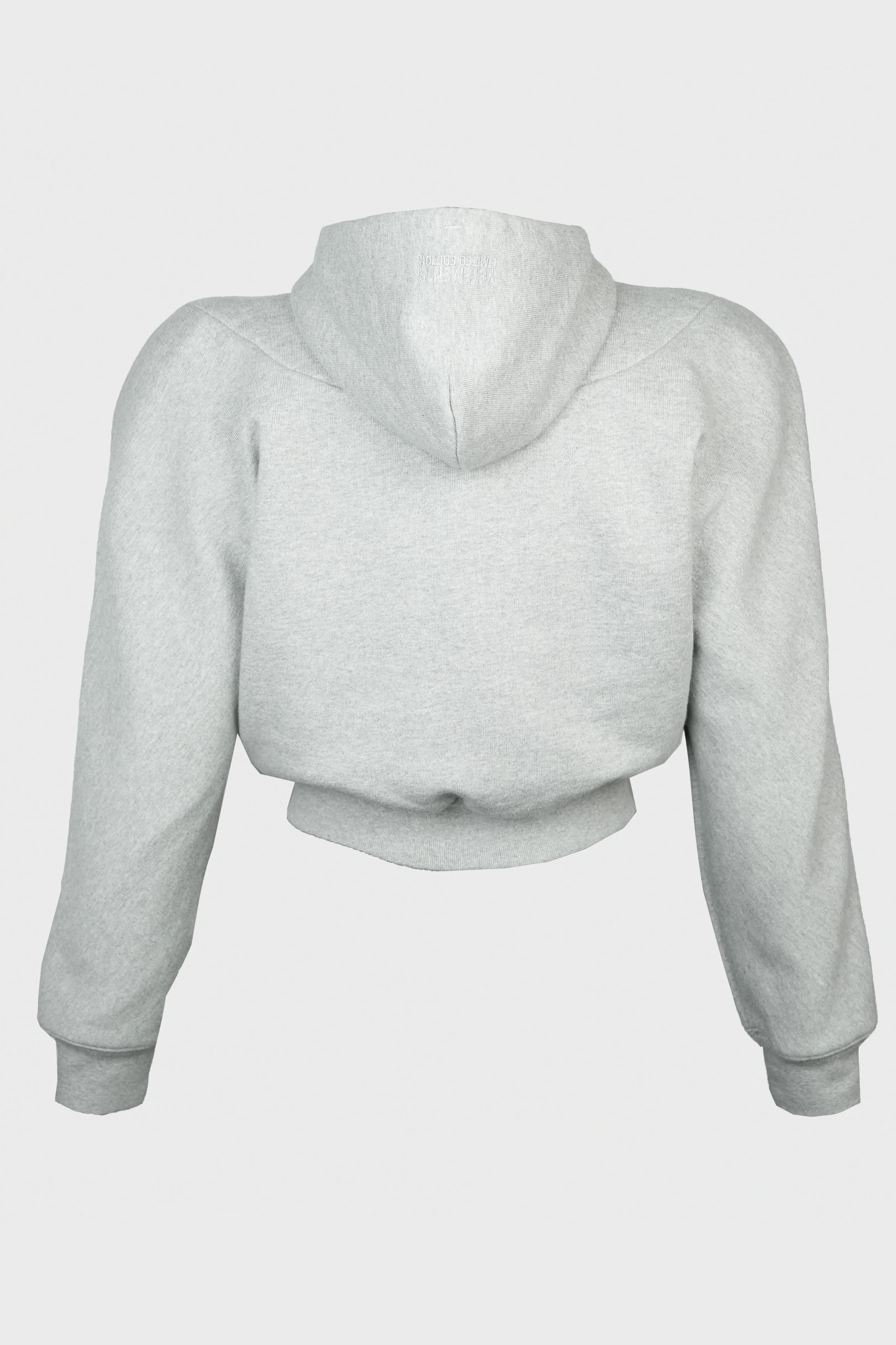 ROUND SHOULDER ZIP-UP HOODIE GREY MELANGE - Image 2
