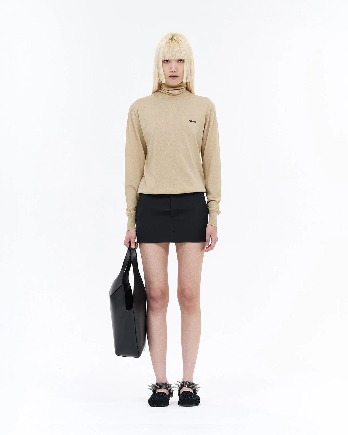 BEIGE EXTRA FINE TURTLENECK SWEATER - Image 2