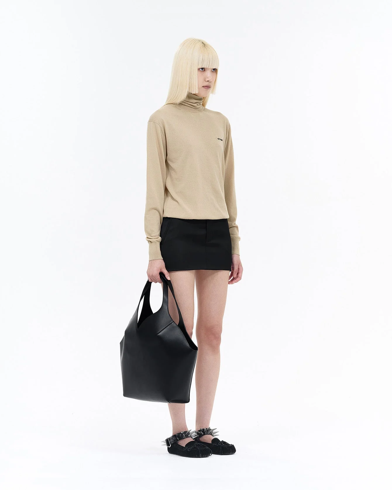 BEIGE EXTRA FINE TURTLENECK SWEATER - Image 5