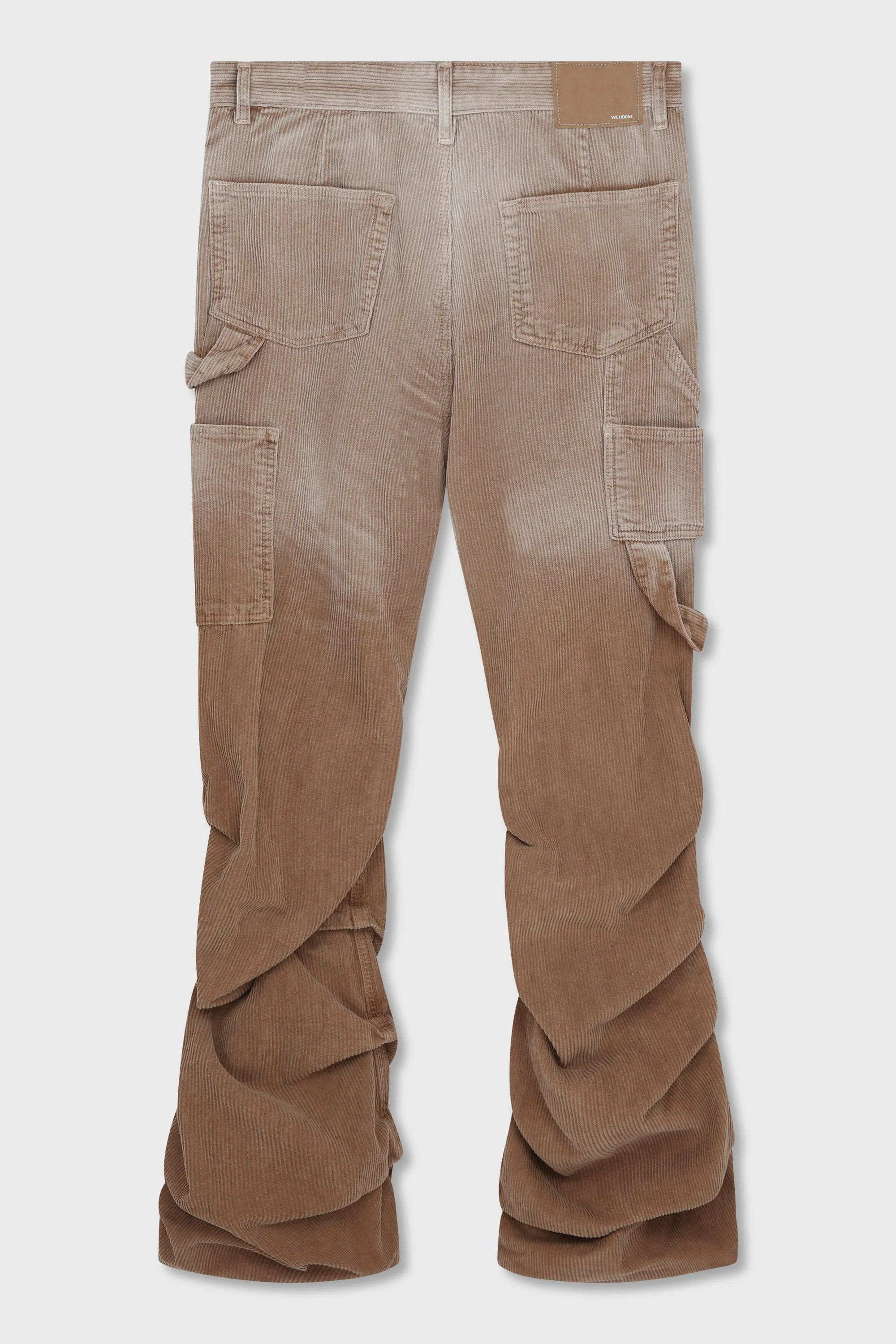 BEIGE MENS WASHED WRINKLED CORDUROY PANTS - Image 2
