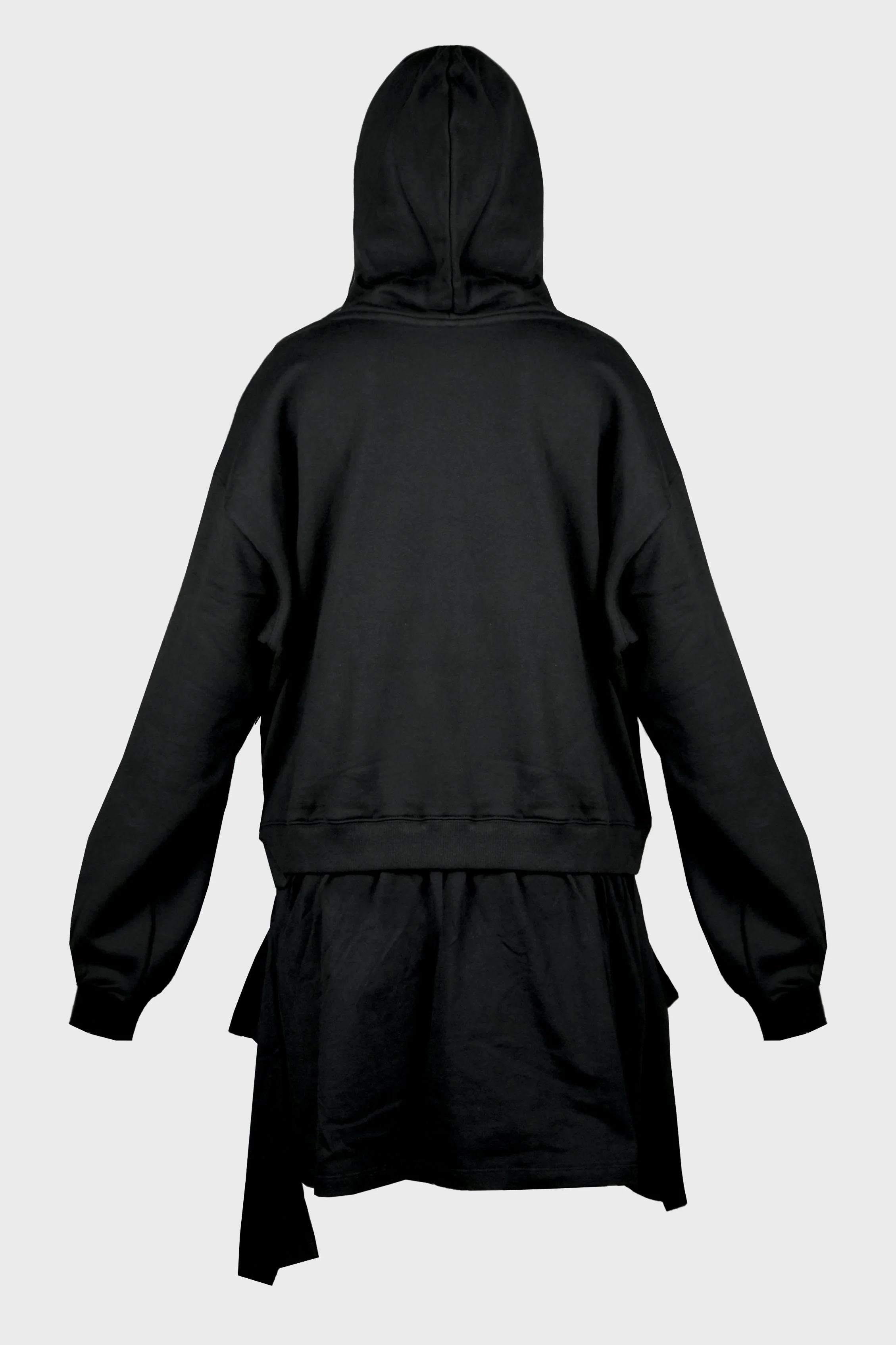 BLACK WOMENS T-SHIRT LAYERED JERSEY DRESS - Image 2