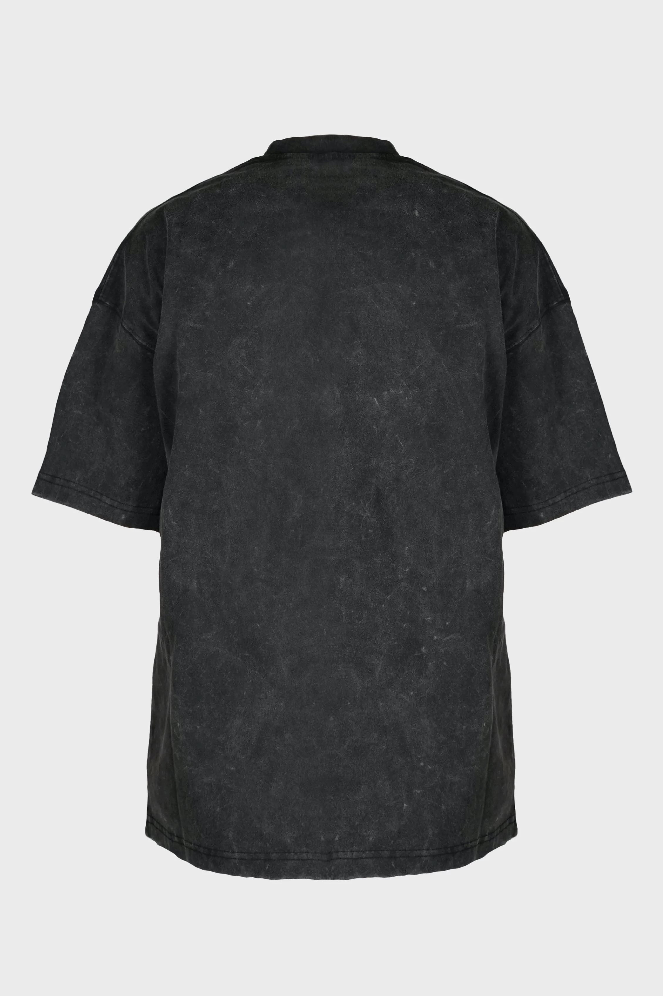 CHARCOAL MENS DYED OVERSIZED BASIC T-SHIRT - Image 2