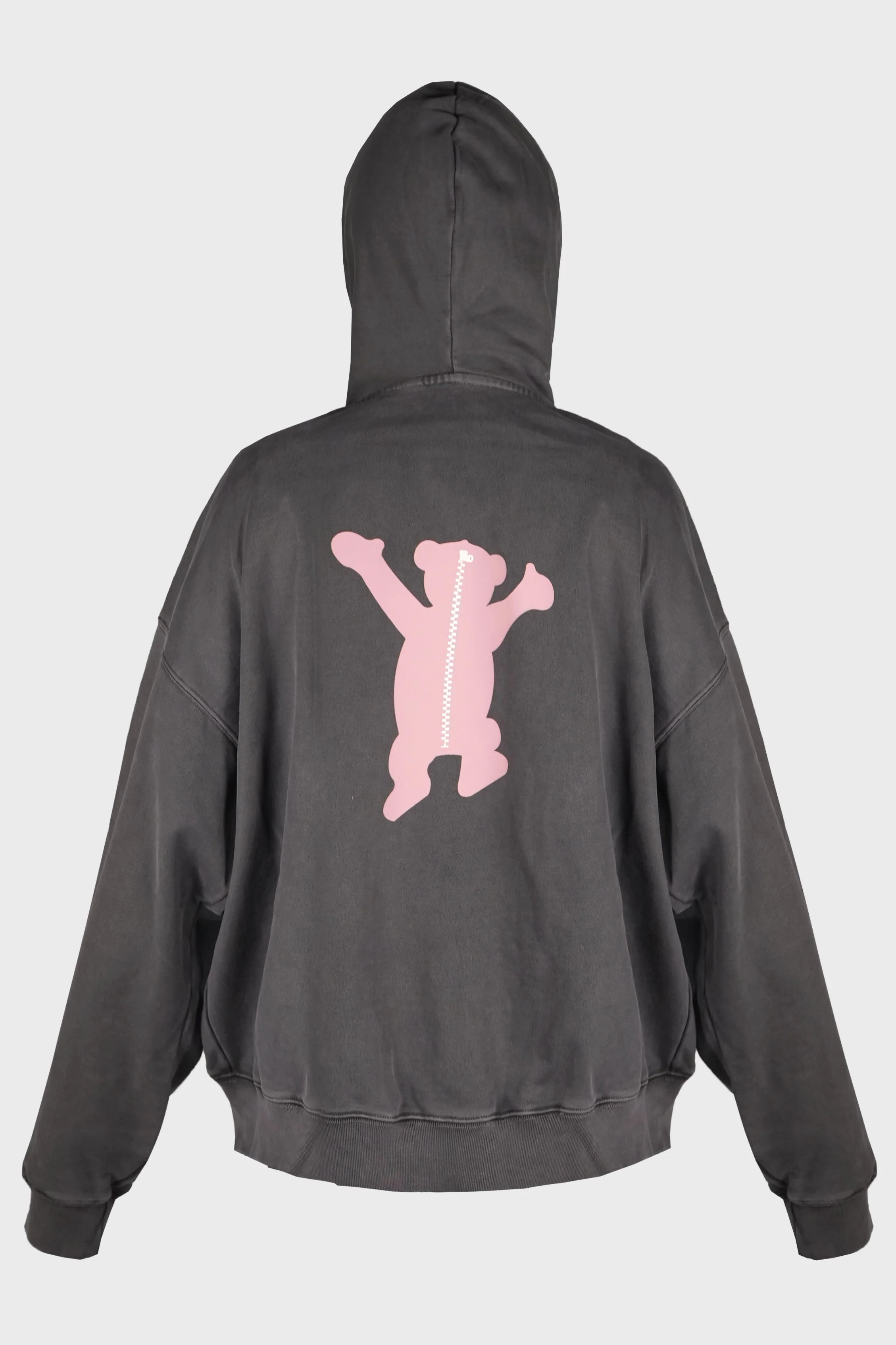 CHARCOAL NEW TEDDY LOGO PIGMENT HOODIE - Image 2