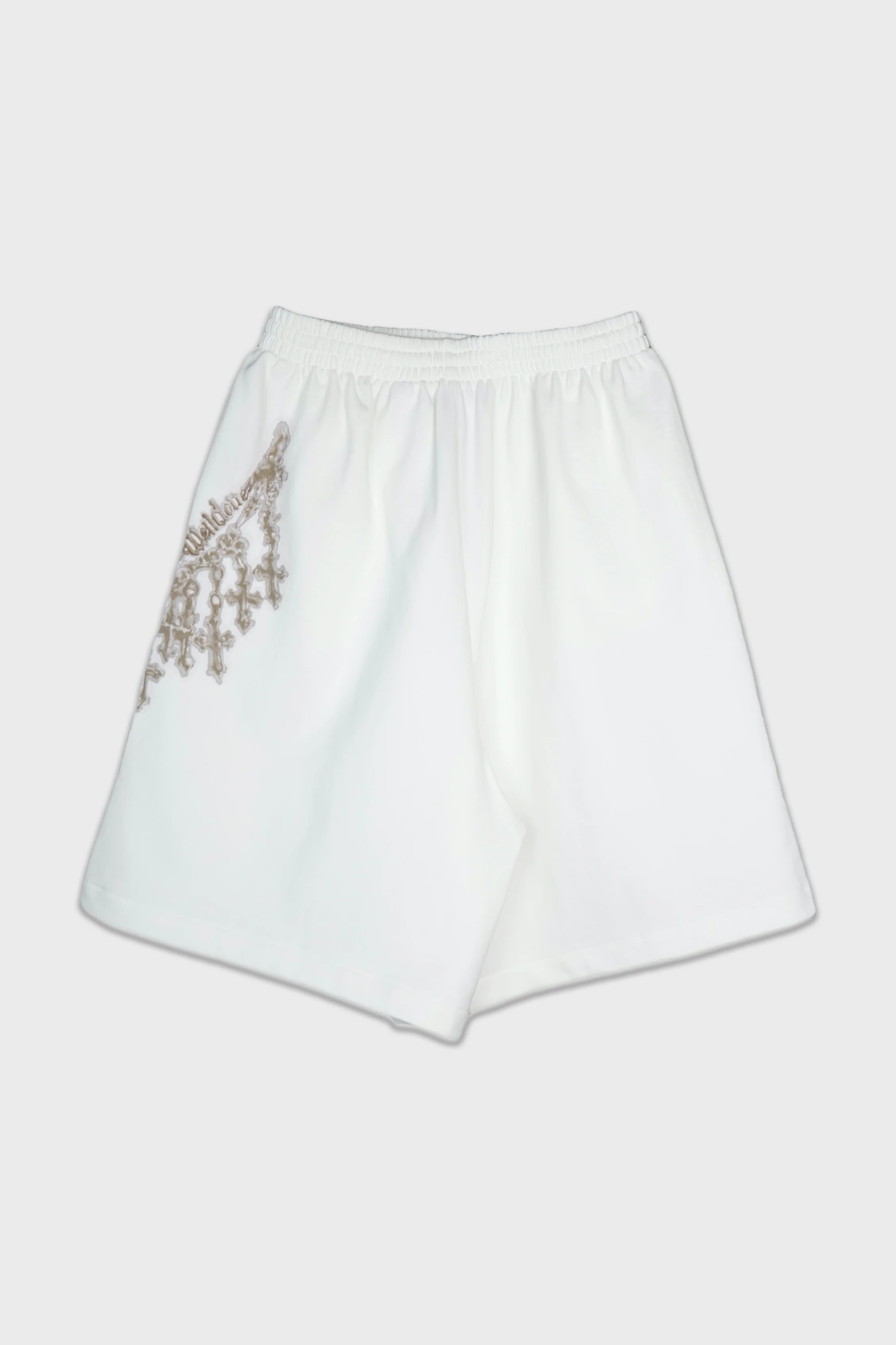 CROSS NECKLACE SWEAT SHORTS WHITE - Image 2