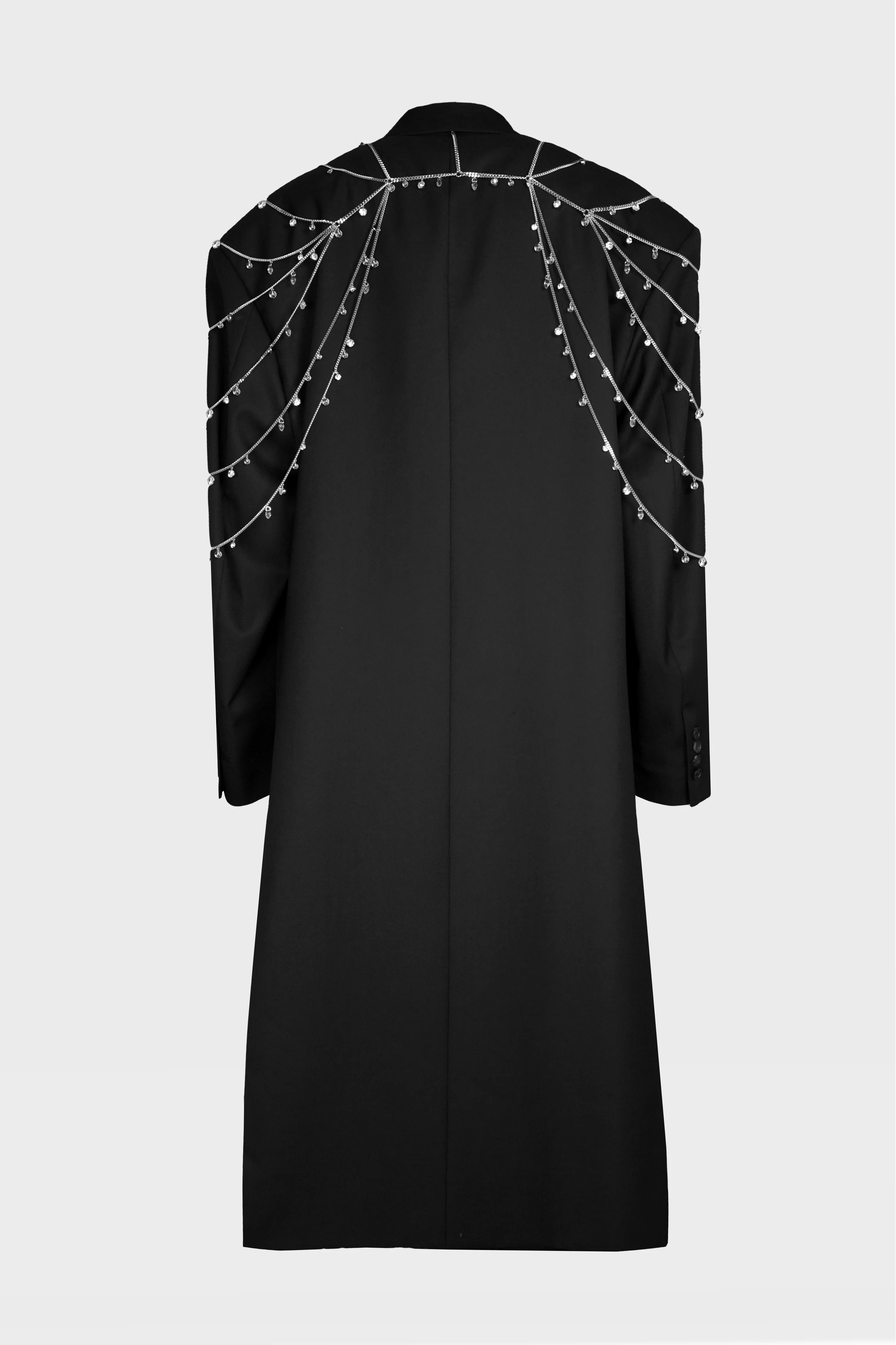 CRYSTAL DETACHABLE MAXI COAT BLACK - Image 2