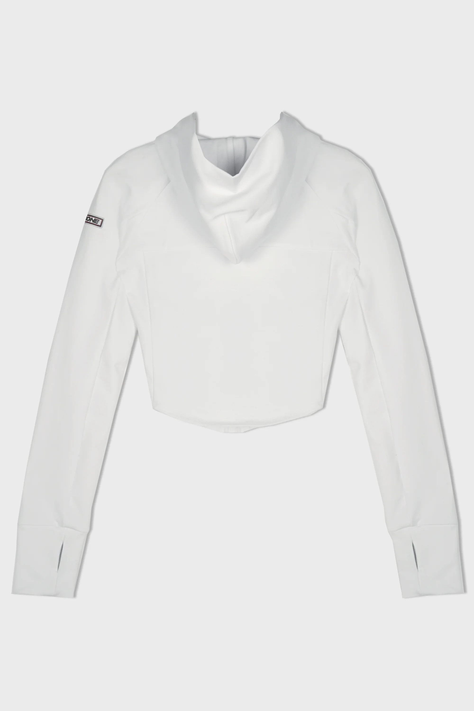 FITTED HOODIE ZIP-UP WHITE - Image 2