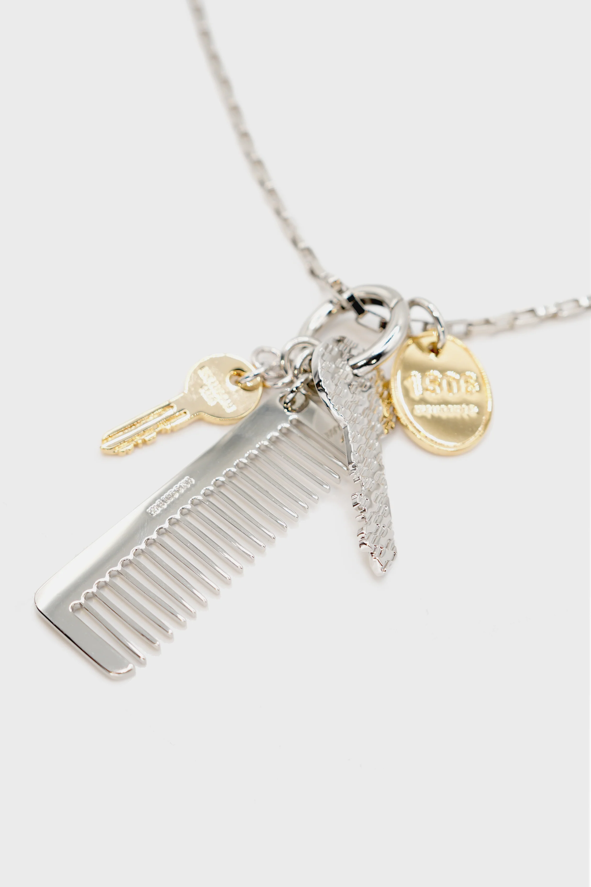 MULTI KEY CHARM NECKLACE SILVER - Image 2
