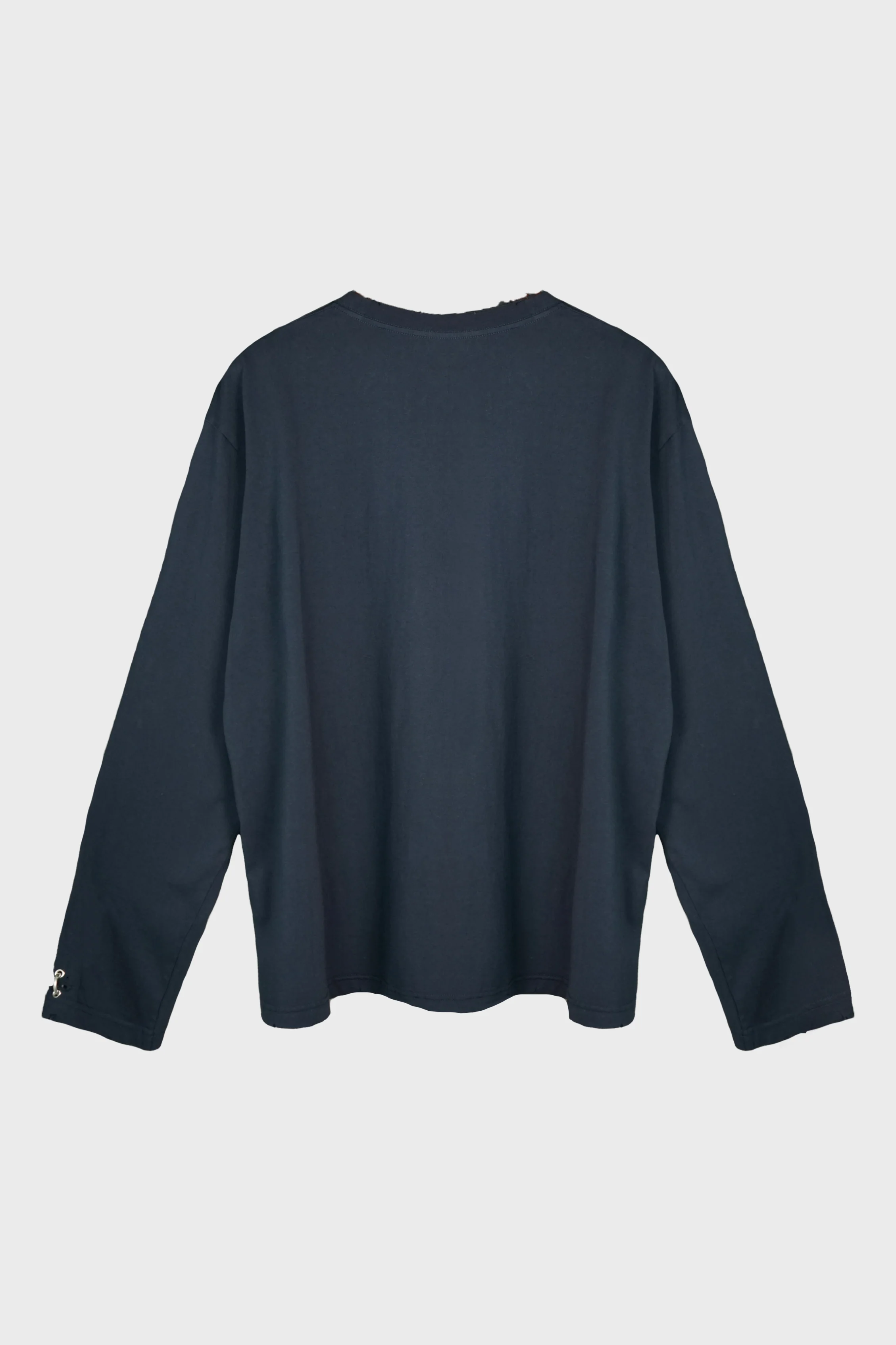 PIERCING DETAIL LONG SLEEVED T-SHIRT NAVY - Image 2