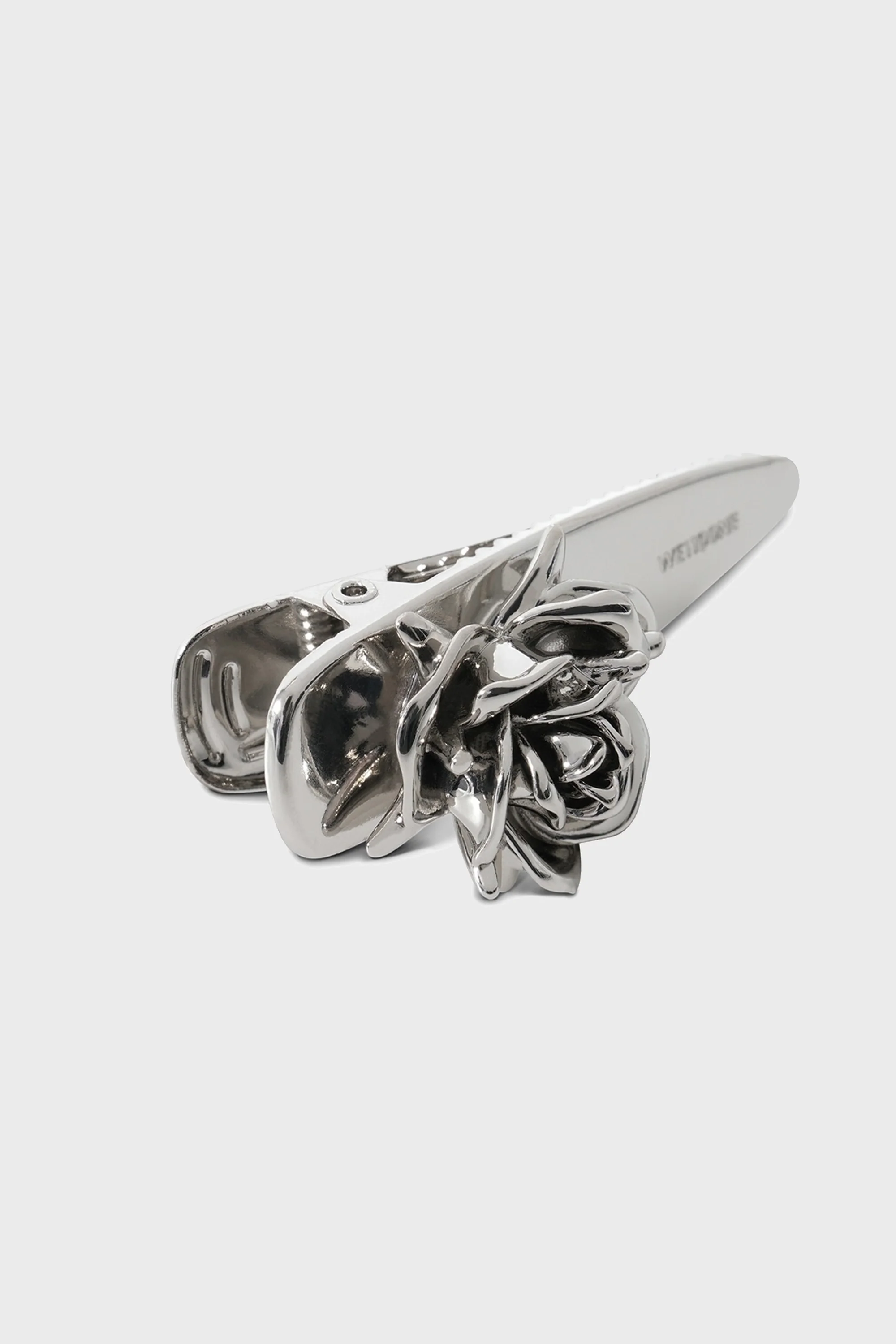 SPIKY ROSE HAIR CLIP SILVER - Image 2