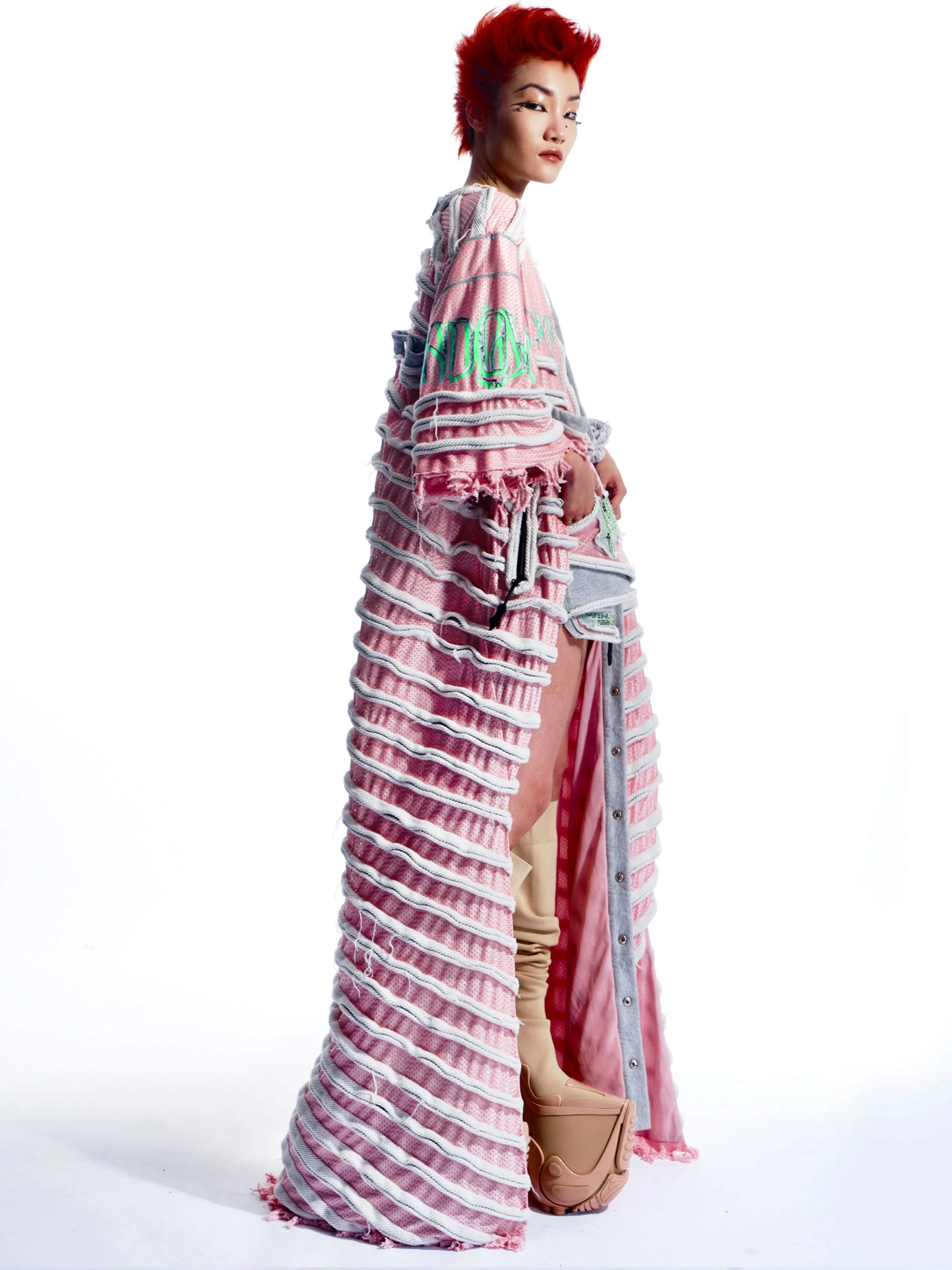 MESH STRIPED BOXING ROBE - Image 4