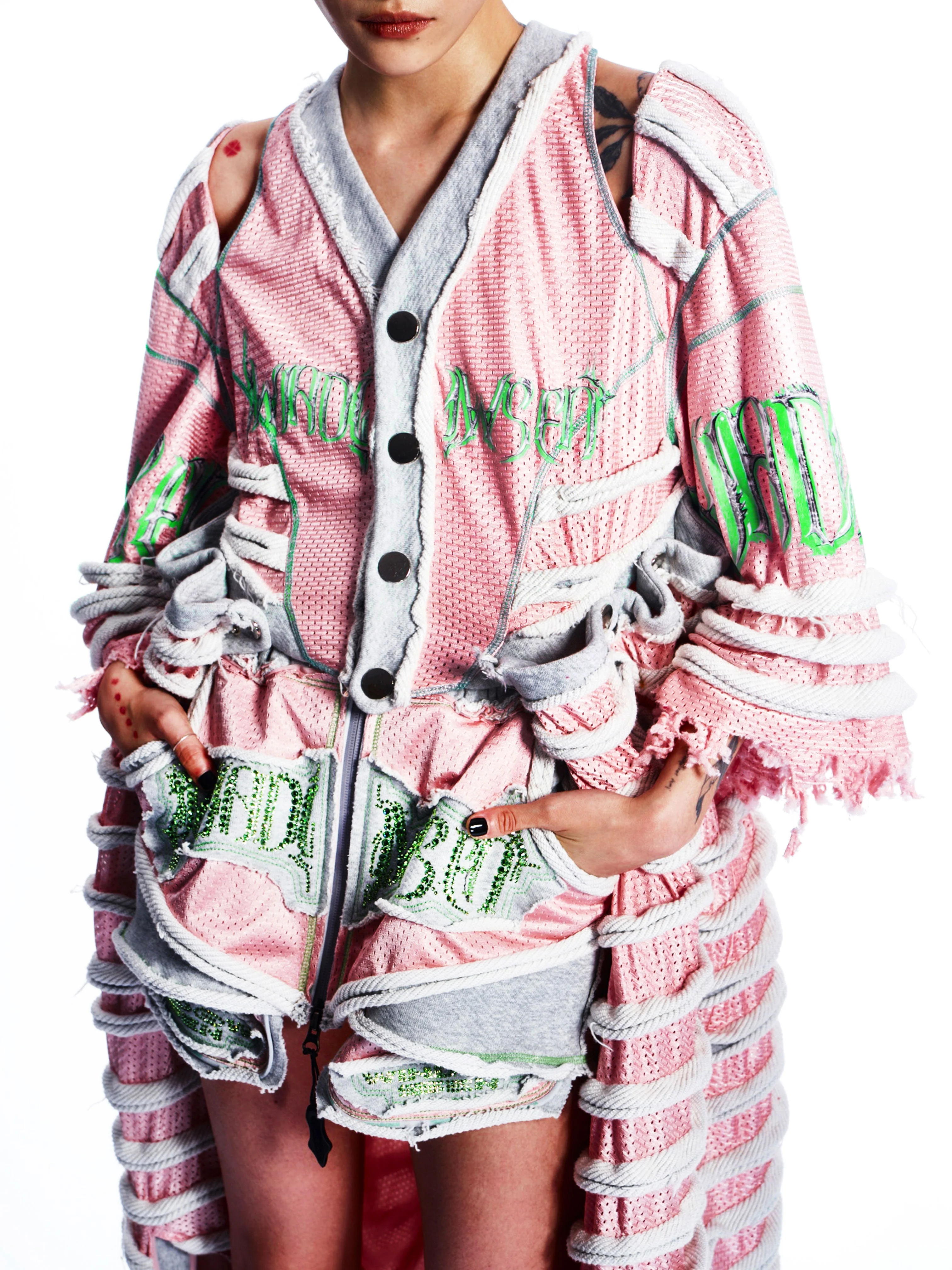 MESH STRIPED BOXING ROBE - Image 6
