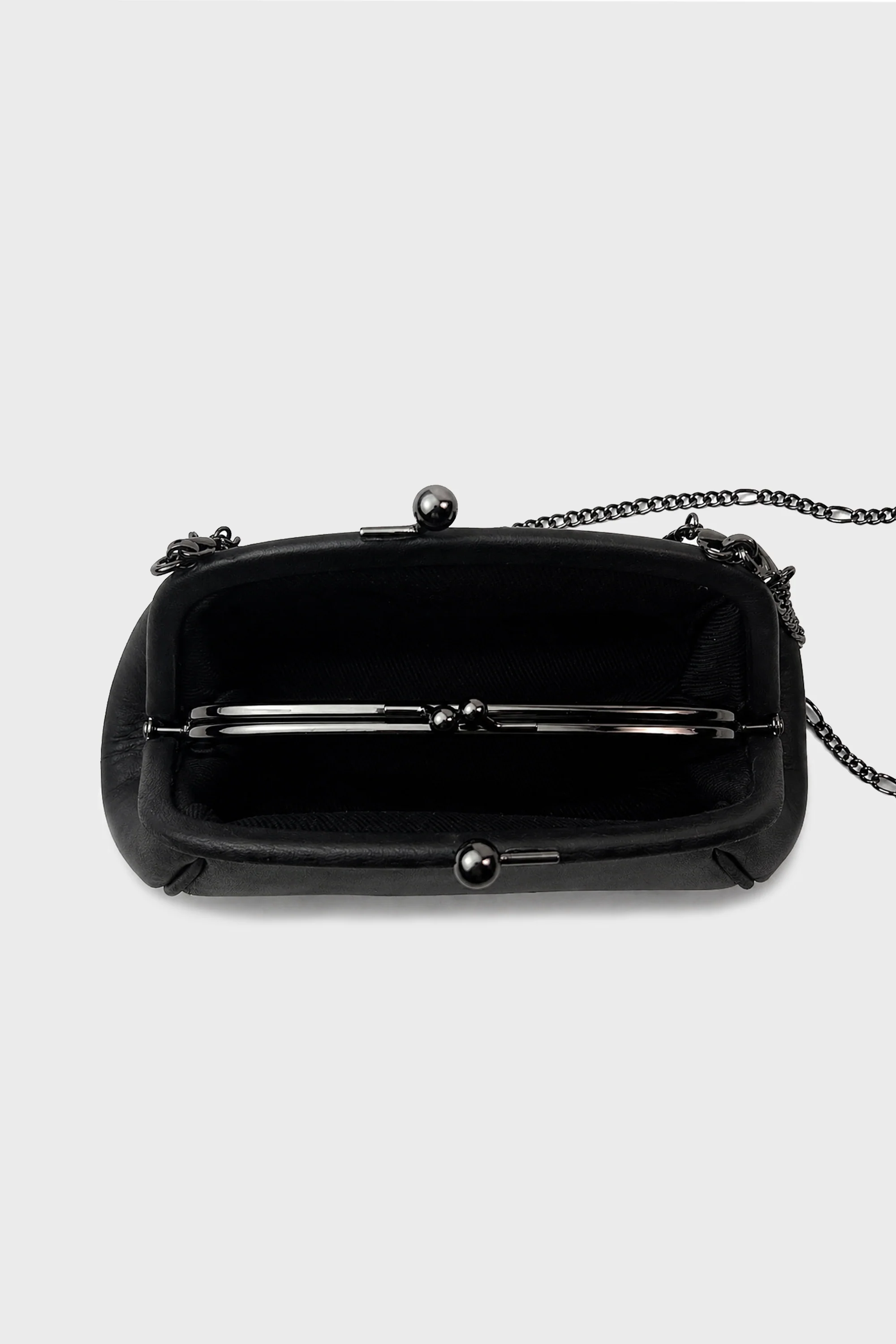 DOUBLE CLASP POUCH BLACK - Image 2