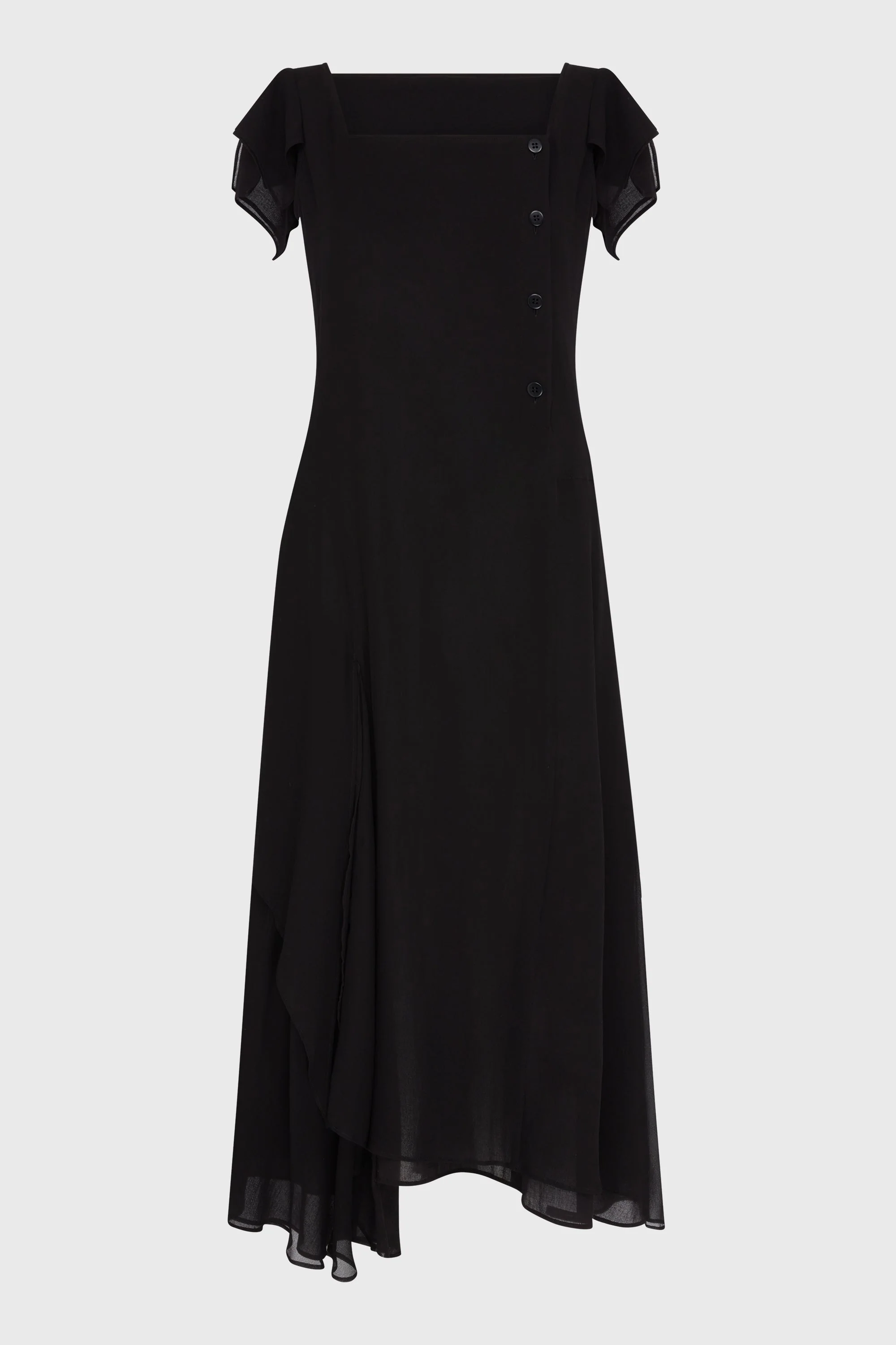 R DRAPED SQUARE NECK DRESS - Image 2