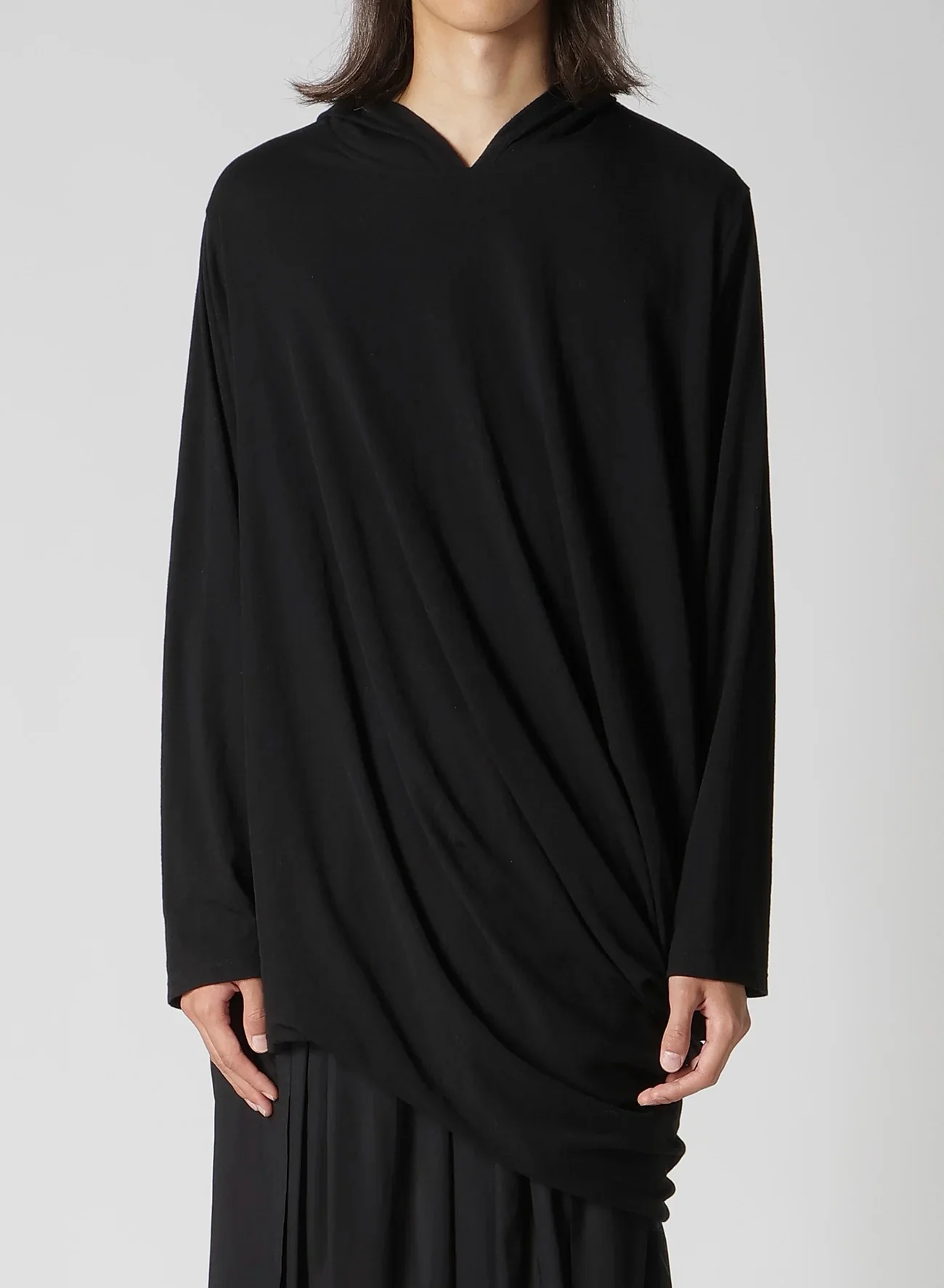 HOODED DRAPE LONG SLV T - Image 2