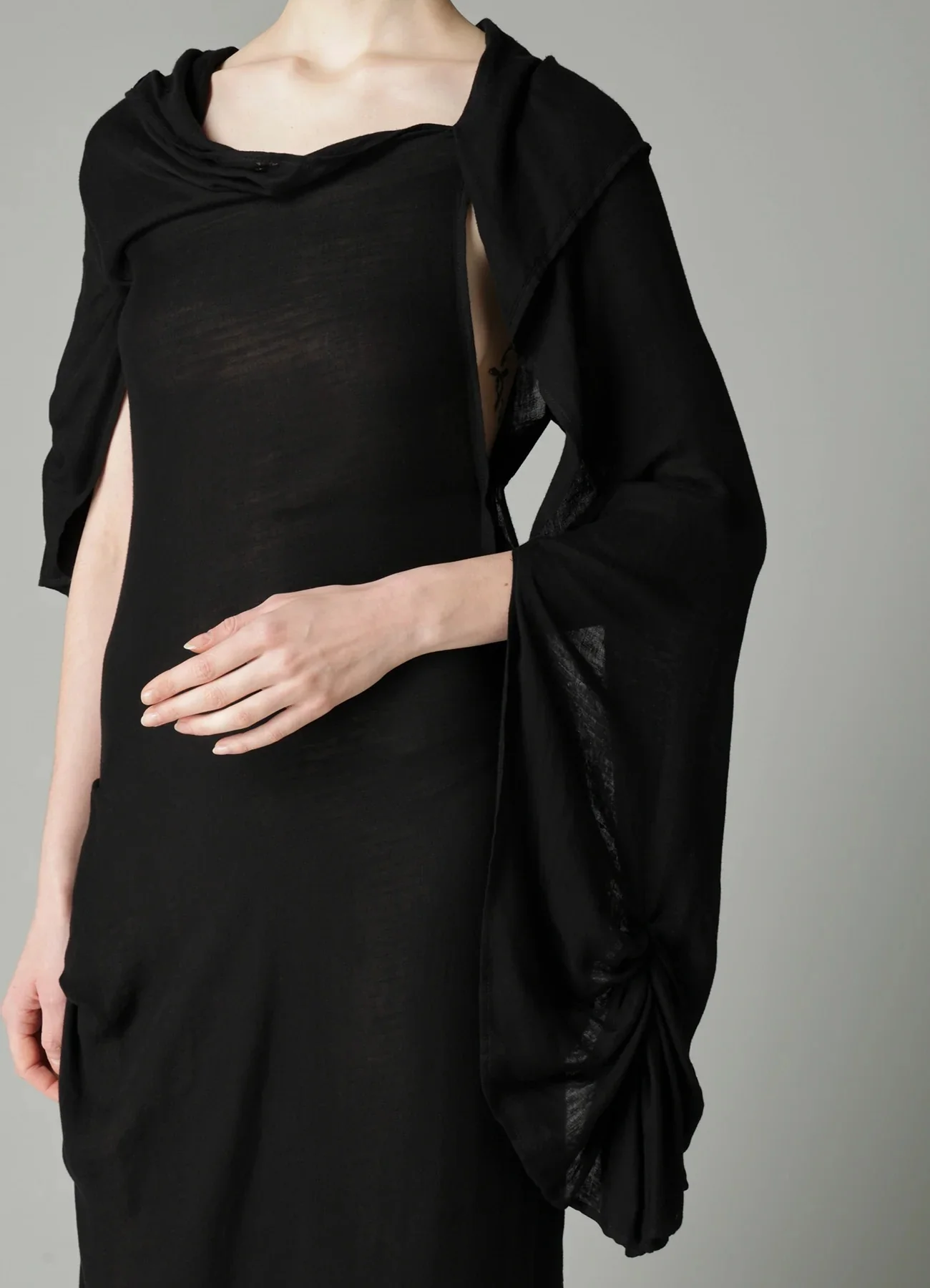 L LONG SLEEVE DRESS A BLACK - Image 5